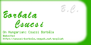 borbala csucsi business card
